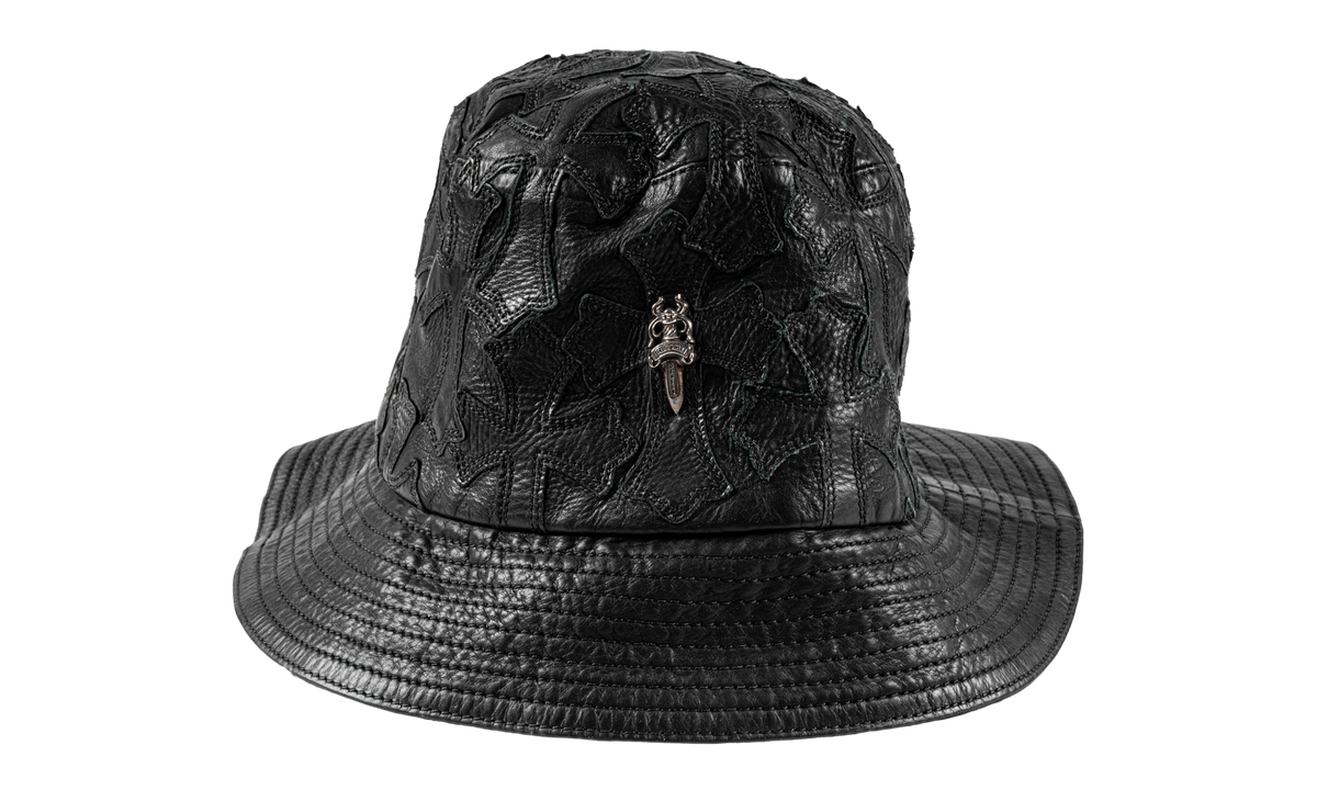 Cross Leather Patch Bucket Hat "Black" CHRM1406