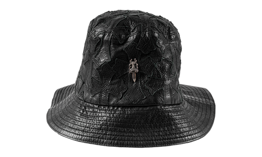 Cross Leather Patch Bucket Hat "Black" CHRM1406