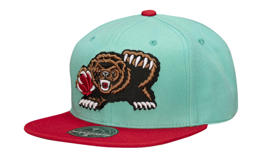 NBA Two-Tone 2.0 Hardwood Classics Fitted Cap "Vancouver Grizzlies - Green / Red" 6HSFJS19193 VGRGNRD