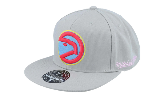 NBA Hardwood Classics Til Dawn Fitted Cap "Atlanta Hawks - Grey" 6HSFSH21423 AHAGREY