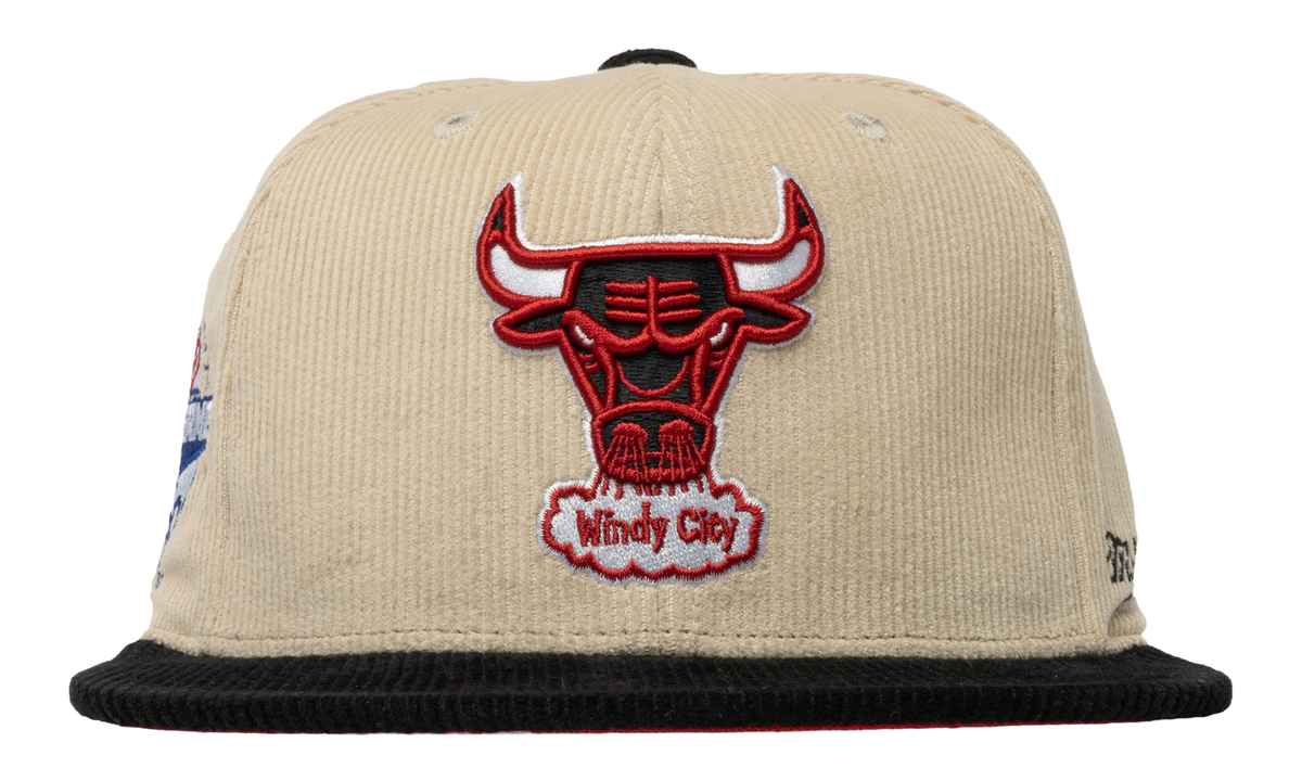 NBA Hardwood Classics 2-Tone Team Cord Fitted Cap "Chicago Bulls - Off White" HHSF5812 CBUYYPPPOFWH