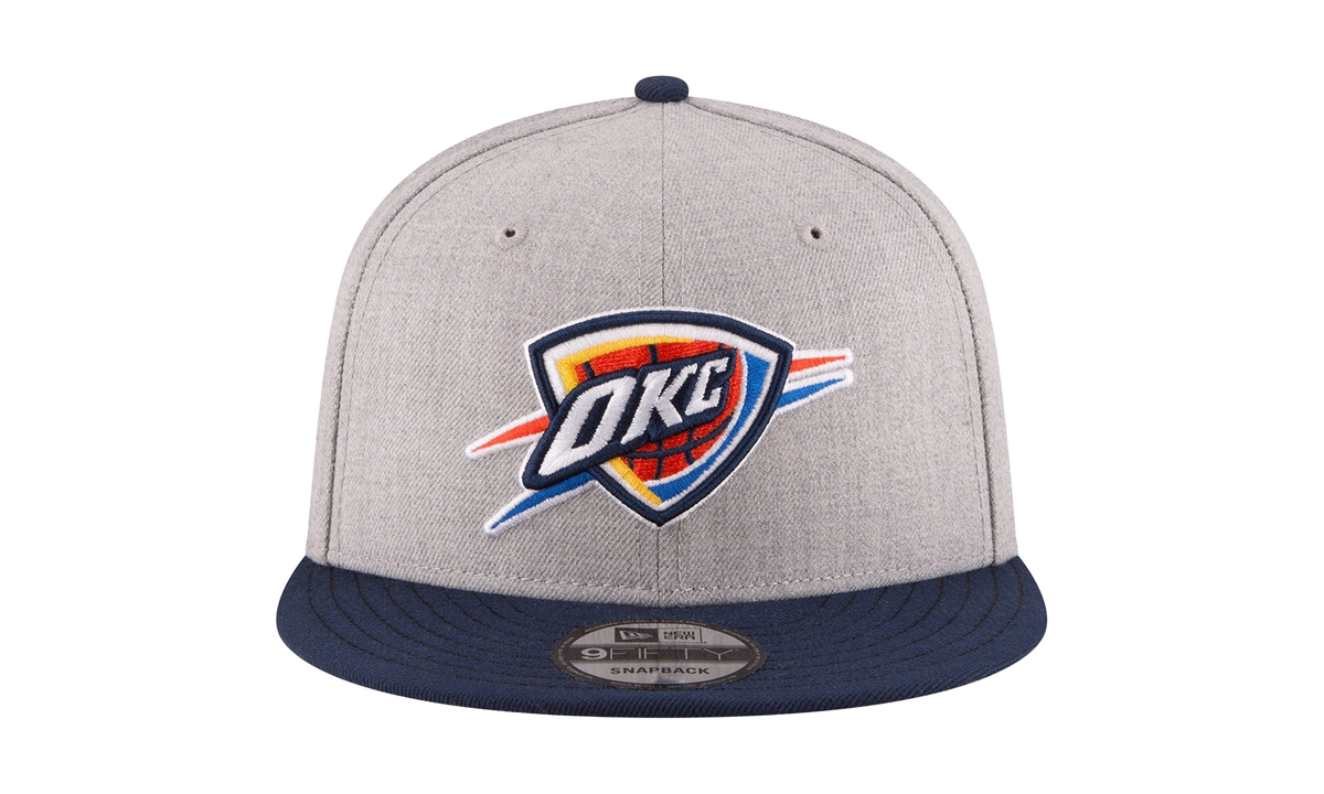 9FIFTY Oklahoma City Thunder 2Tone Snapback Hat "Heather Grey / Navy - Brim" NE937