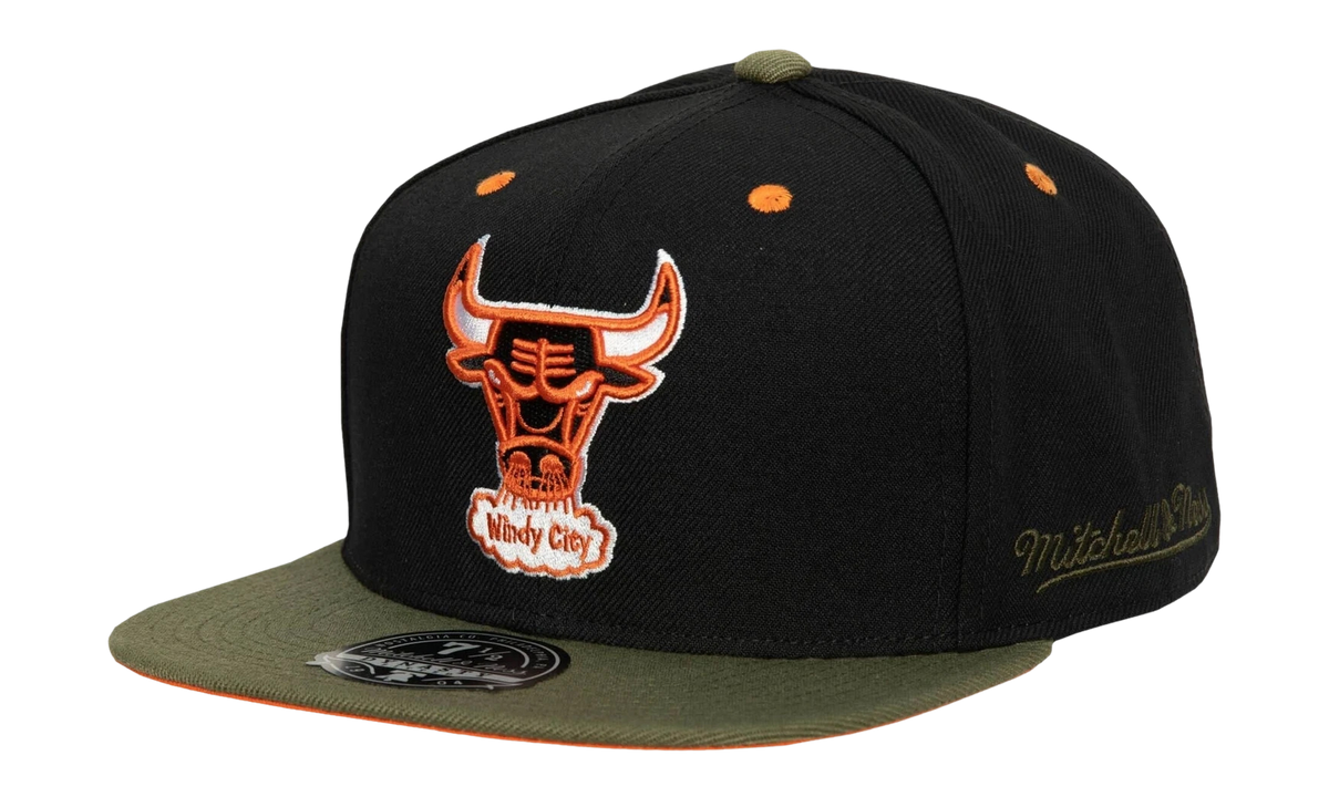 NBA Hardwood Classics Take Flight Fitted Cap "Chicago Bulls - Black / Green" HHSF5082 CBUYYPPPBKGN