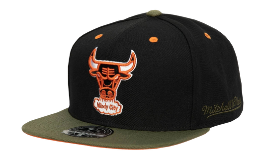 NBA Hardwood Classics Take Flight Fitted Cap "Chicago Bulls - Black / Green" HHSF5082 CBUYYPPPBKGN