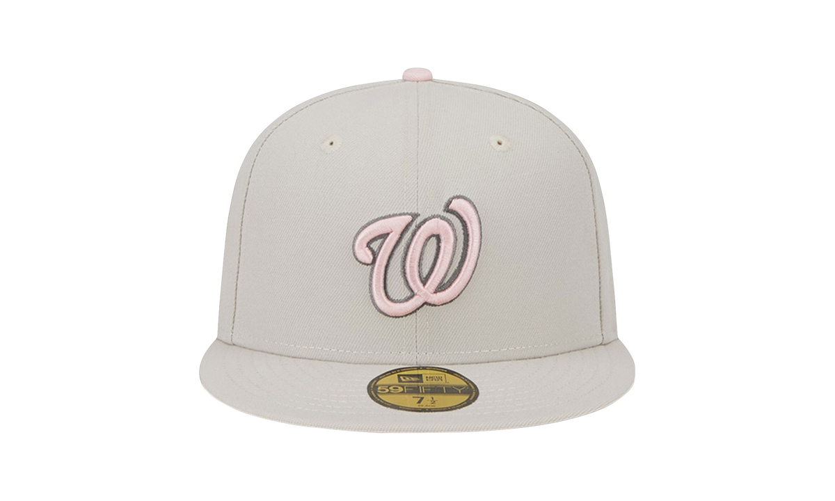 59FIFTY Washington Nationals Mother’s Day On-Field Fitted Hat "Khaki / Pink - Under Brim" NE904