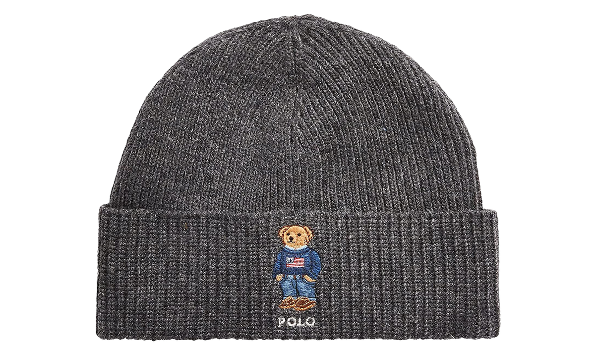 SOLID FLAG BEAR BEANIE "Charcoal" PC0873 032