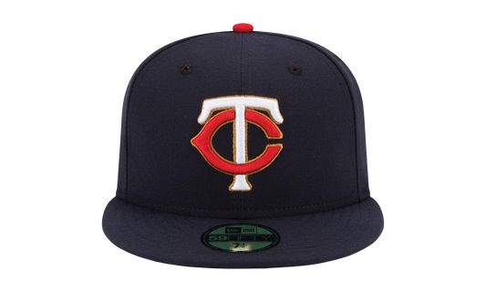 59FIFTY Minnesota Twins AC Perf Fitted Hat "Navy / Black - Brim / Red - Top Button" NE971