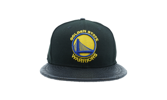 59FIFTY Golden State Warriors Pattern Performance Fitted Hat "Dark Green / Black Leather - Brim" NE1116