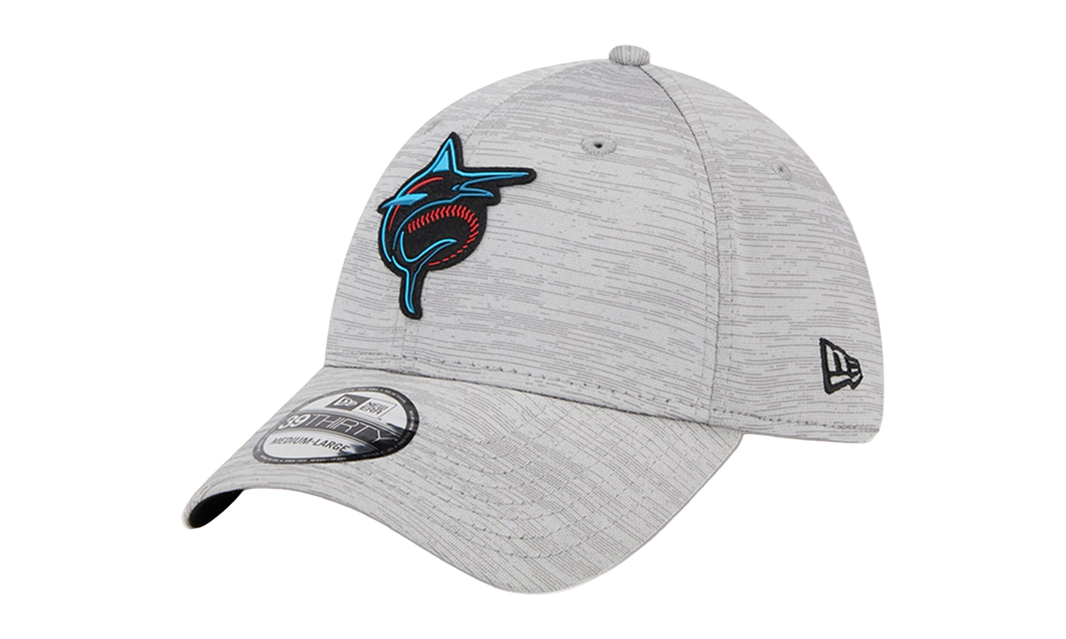 39THIRTY Miami Marlins Clubhouse Flex Fit Hat "Heather Grey / Black - Brim" NE857