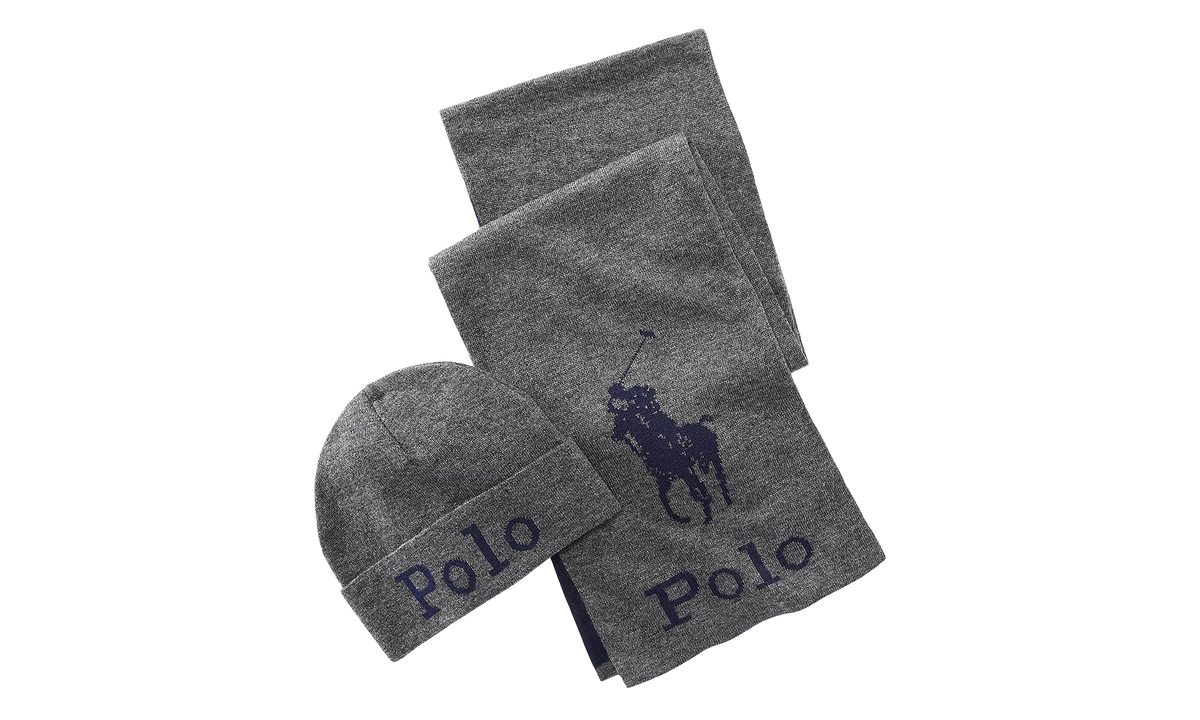 Jacquard Knitted Hat & Scarf Set (Gift Set) "Gray" PC0671 027