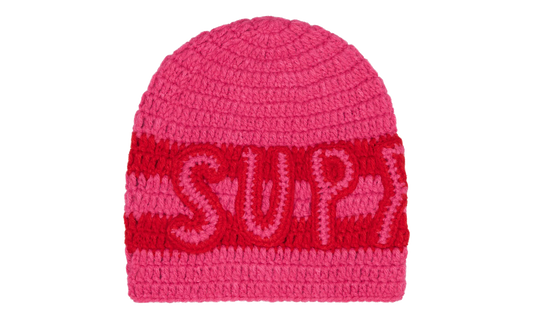 Crochet Logo Beanie "FW25 - Pink" SU27868