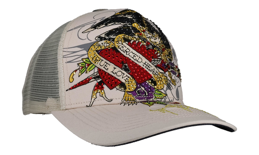 Rhinestone Pierced Eagle Hat "Ivory" EHH0001 37RS
