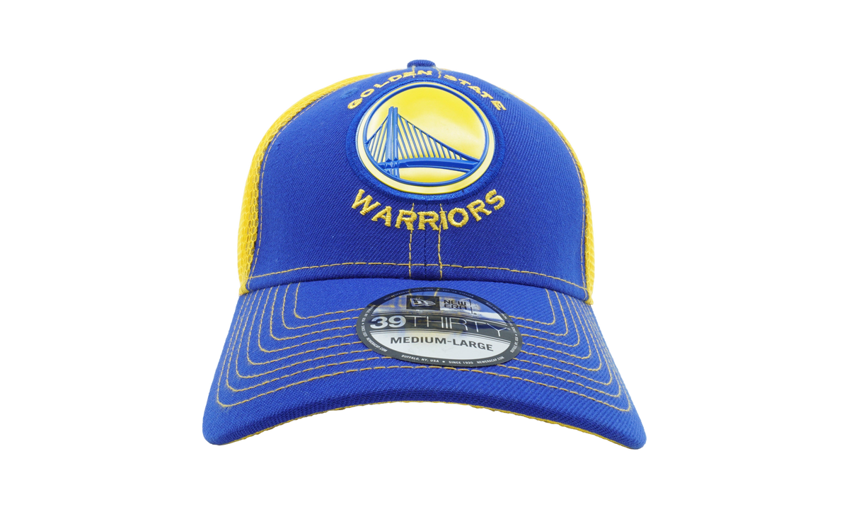 39THIRTY Golden State Warriors Fan Mesh Fitted Hat "Blue and Yellow | Yellow - Under Brim" NE685