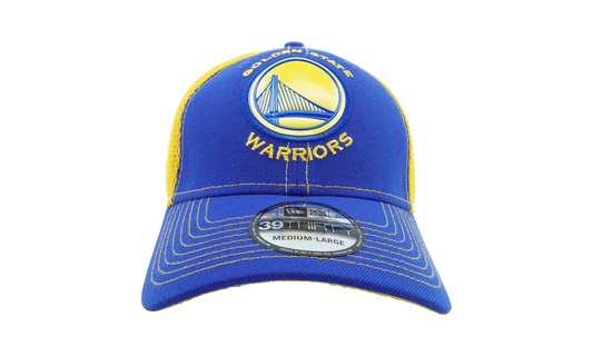 39THIRTY Golden State Warriors Fan Mesh Fitted Hat "Blue and Yellow | Yellow - Under Brim" NE685