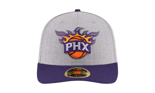 59FIFTY Phoenix Suns Low Profile Authentic Fitted Hat "Grey Heather / Purple - Brim" NE950