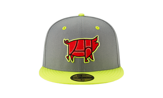 59FIFTY Columbia Fireflies Theme Night 'Chicharrones' Fitted Hat "Graphite / Neon Yellow - Visor" NE726