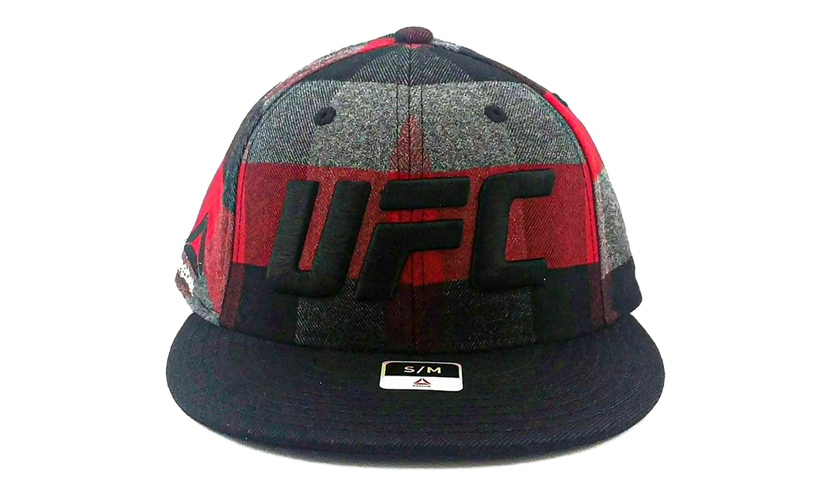 UFC Buffalo Plaid Flannel FVF Flex Hat "Red / Black" M850Z 004 UUFC