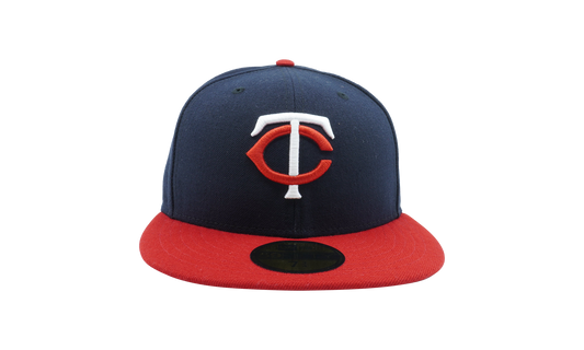 59FIFTY Minnesota Twins On-Field Authentic Collection Fitted Hat "Navy / Red - Brim / Red - Top Button" NE969