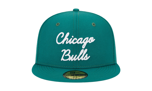 59FIFTY Chicago Bulls Script Fitted Hat "Kelly Green / Green - Under Brim" NE875