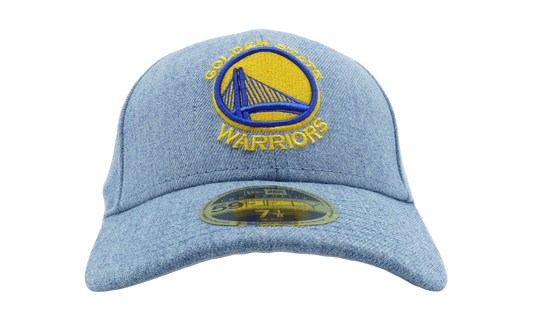 59FIFTY Golden State Warriors On The Court Heather Ace Fitted Hat "Light Denim" NE1126