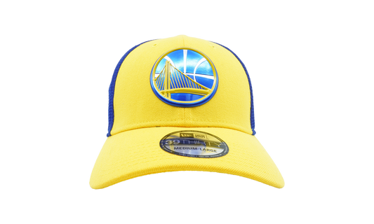 39THIRTY Golden State Warriors On The Court Stretch Fit Hat "Yellow / Blue" NE638