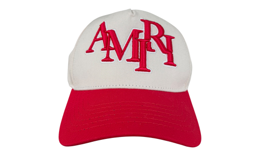 Staggered Logo Trucker Hat "White / Red" AMHACP1013 161