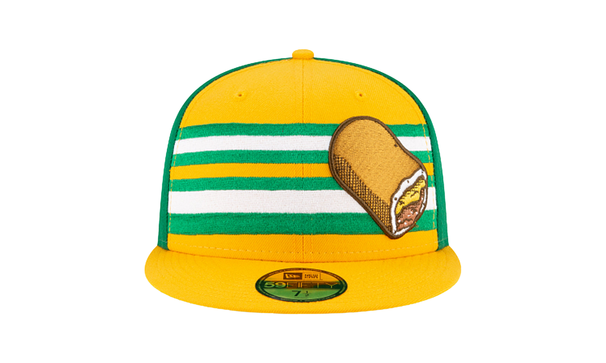 59FIFTY Omaha Storm Chasers Theme Night 'Runzas' Fitted Hat "Green and Yellow / Yellow - Brim" NE771