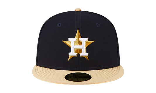 59FIFTY Houston Astros 2023 Gold Fitted Hat "Navy / Gold / Black - Under Brim" NE923