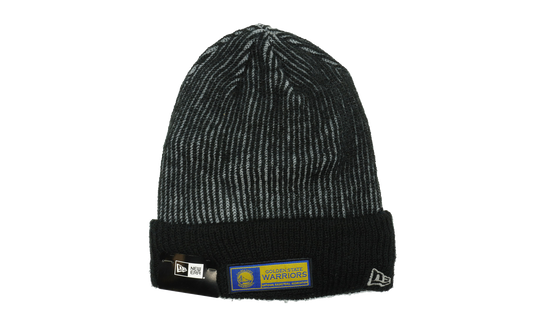 Golden State Warriors Tech Knit Beanie "Black and Gray Stripes / Black Cuff" NE1134