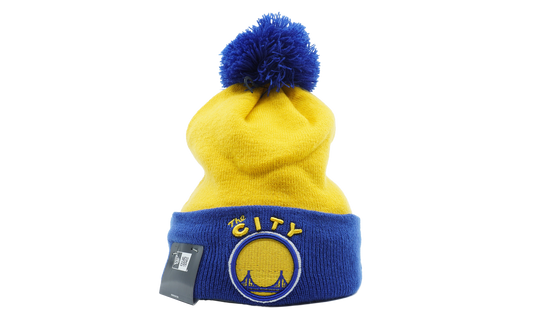 Golden State Warriors City Edition Knit Beanie "Yellow / Blue - Cuff / Blue - Pom" NE1165