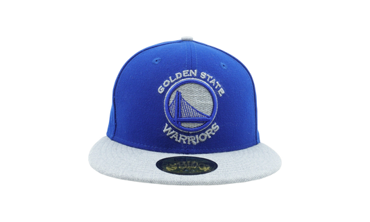 59FIFTY Golden State Warriors Heather Fresh Fitted Hat "Royal Blue / Heather Grey - Brim" NE1114