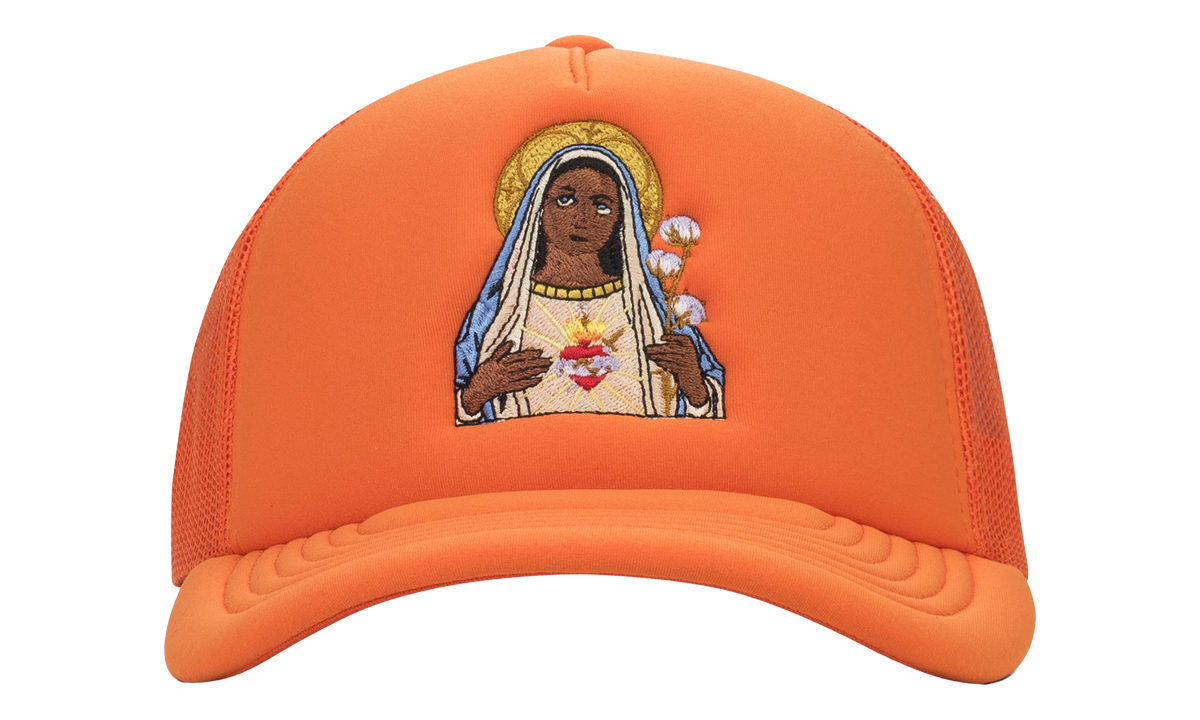 Black Madonna Trucker Hat "Orange" DT977