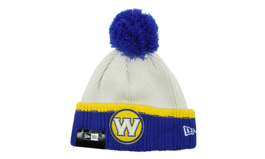 Golden State Warriors Prime Team Beanie "White / Blue and Yellow - Cuff / Blue - Pom" NE1135