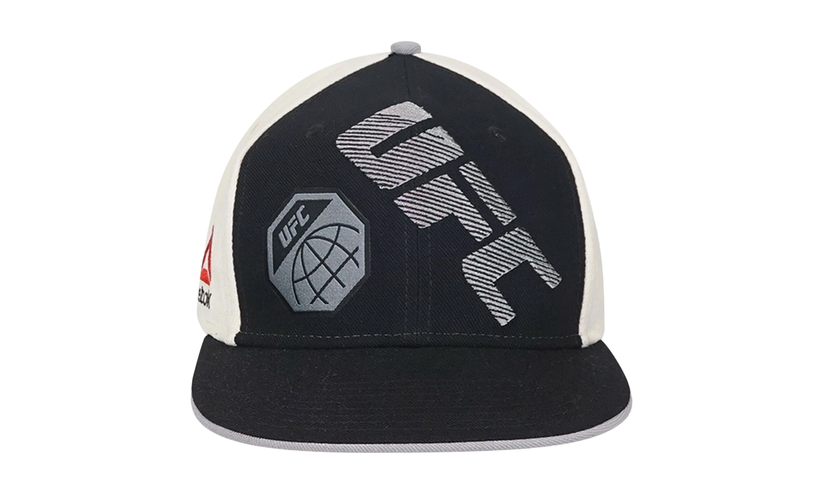 UFC Flat Brim Snapback Hat "Black / Cream / Silver" VW41Z 018 USI