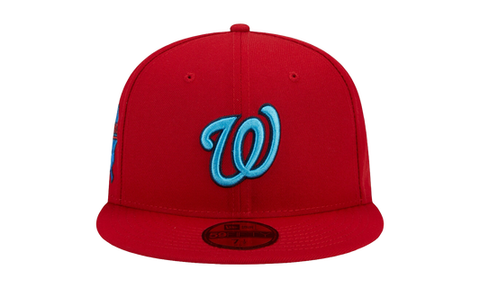 59FIFTY Washington Nationals Father’s Day On-Field Fitted Hat "Red / Teal - Brim" NE901