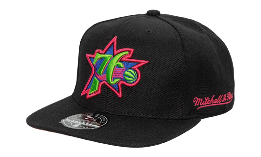 NBA Hardwood Classics Color Bomb Fitted Cap "Philadelphia 76ers - Black" 6HSFSH21324 P76BLCK