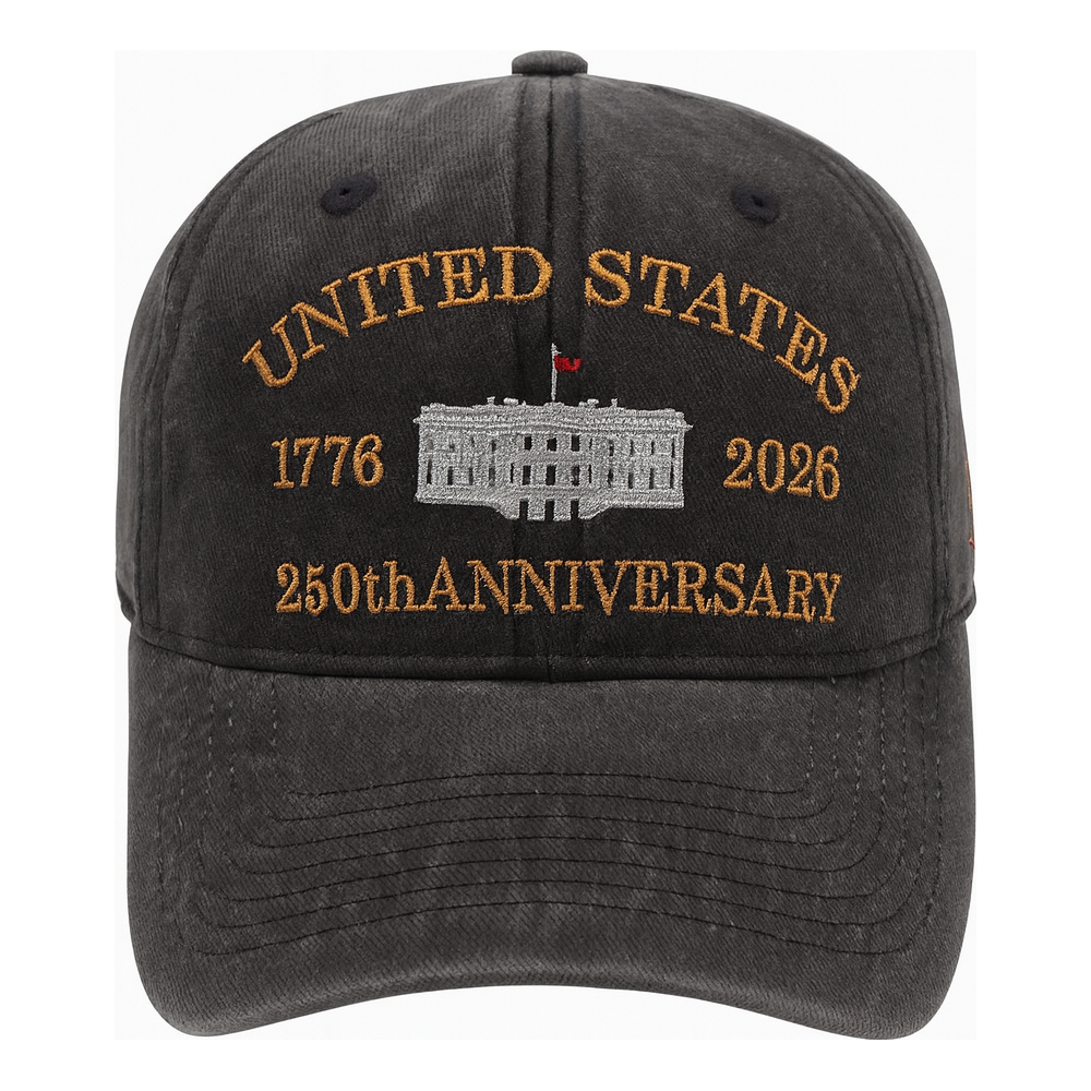 United States 250th Anniversary Charcoal Hat – 1776-2026 White House Embroidered Cap