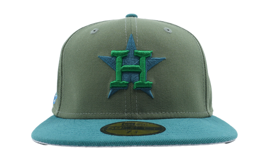 59FIFTY Houston Astros 45th Garden Party Fitted Hat "Olive / Teal - Brim" NE1099