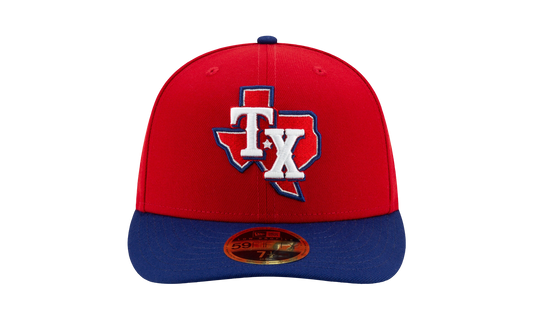 59FIFTY Texas Rangers 2020 Alt3 Low Profile Authentic Fitted Hat "Red / Blue - Brim" NE1034