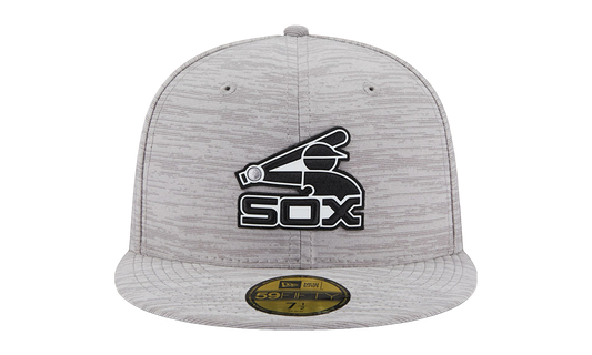 59FIFTY Chicago White Sox 2023 Clubhouse Fitted Hat "Heather Gray - Black Brim" NE861
