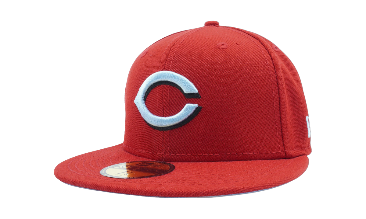 59FIFTY Cincinnati Reds 1990 World Series Cloud Under Fitted Hat "Scarlet / Sky Blue Cloud - Under Brim" NE810