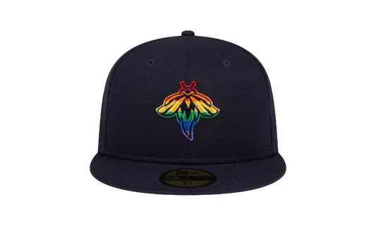 59FIFTY Columbia Fireflies Theme Night 'Pride' Fitted Hat "Navy / Rainbow - Under Brim" NE764