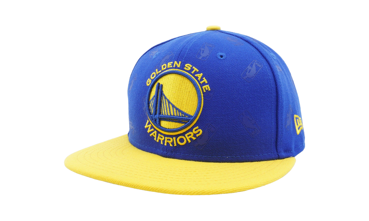 59FIFTY Golden State Warriors Rubber League Fitted Hat "Blue / Yellow / Grey - Under Brim" NE624