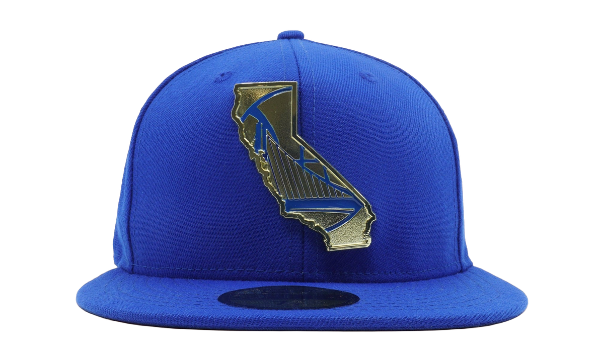 59FIFTY Golden State Warriors Gold State Metal Badge Fitted Hat "Royal Blue" NE1152