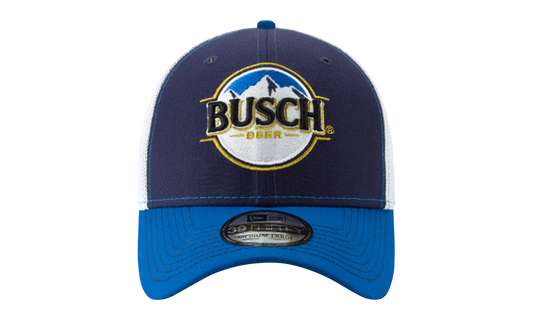 39THIRTY Busch Beer NASCAR Kevin Harvick Flex Fit Hat "Navy and White / Blue - Visor" NE709