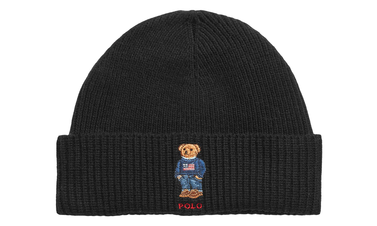 SOLID FLAG BEAR BEANIE "Black" PC0825 001