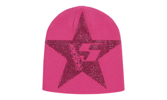 Star Rhinestone Skully Beanie "Pink" SP5der550