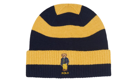 RUGBY STRIPE BEAR BEANIE "Blue / Yellow" PC0817 730