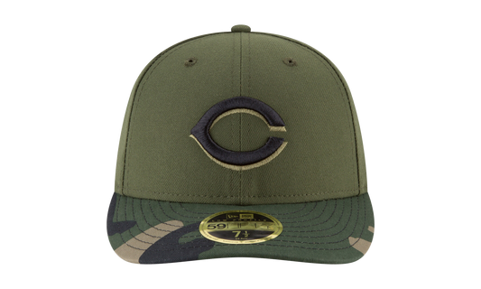 59FIFTY Cincinnati Reds 2018 Alt2 Low Profile Authentic Fitted Hat "Olive / Camo - Brim" NE989