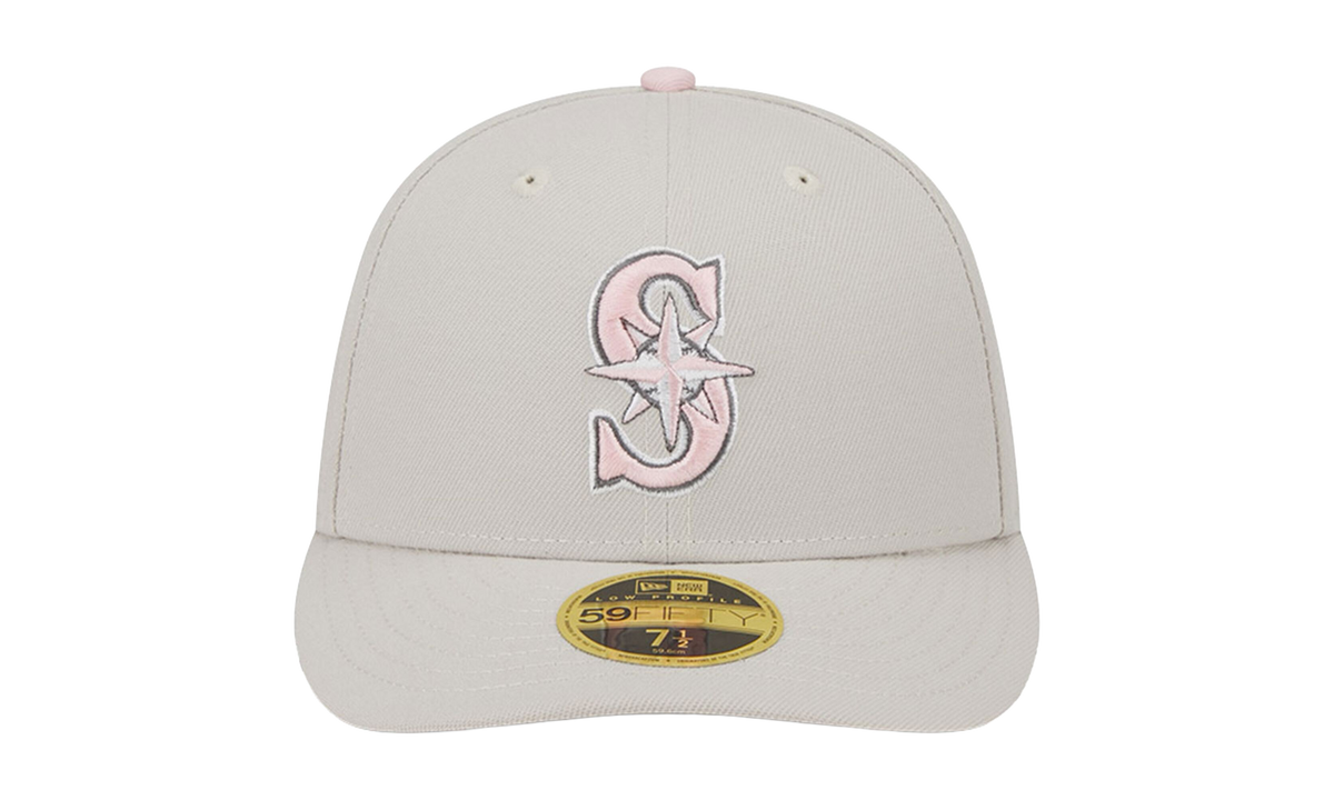 59FIFTY Seattle Mariners Mother’s Day Low Profile Fitted Hat "Khaki / Pink - Under Brim" NE899